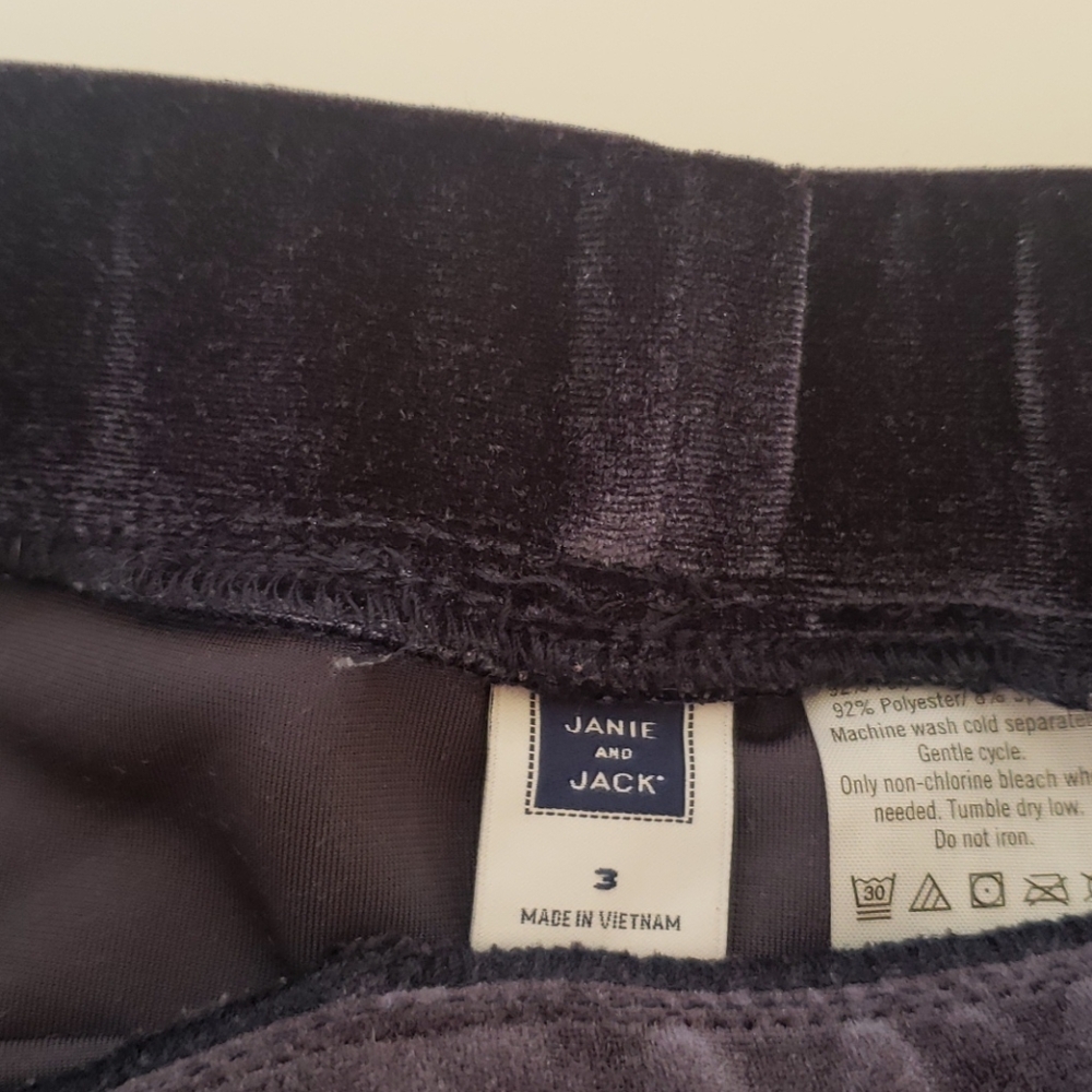 JANIE AND JACK Blue Velvet Leggings Size 3T